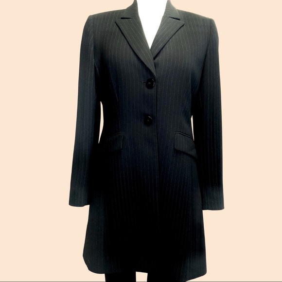 Tahari Jackets & Blazers - Women Tahari long pinstripes black blazer, sz 8